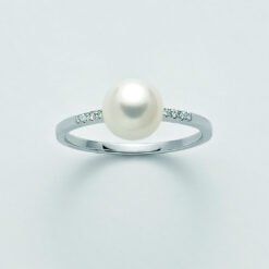 anello perla e diamanti Miluna
