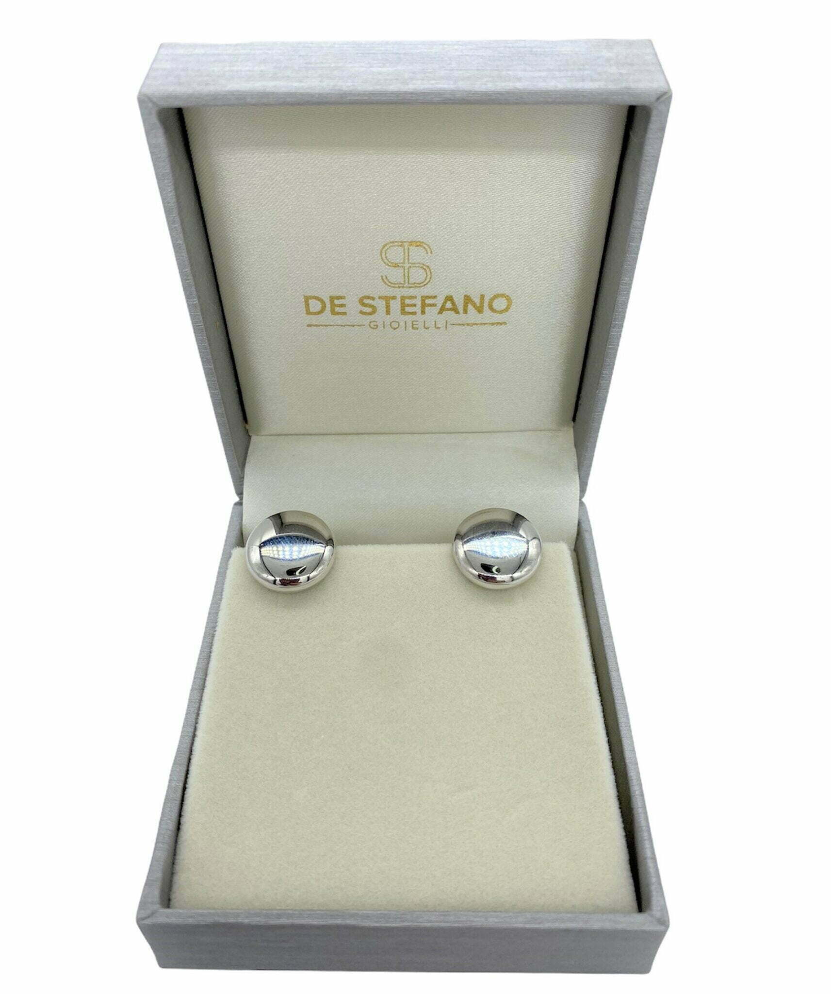 Carissima Orecchini Creole In Oro Bianco 9kt (375): Classiche E Lucide, Donna, Confezione Regalo