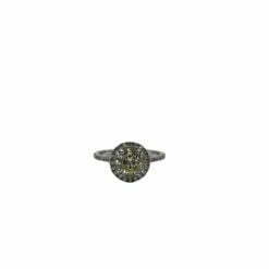 anello con centrale e corona di diamanti de stefano