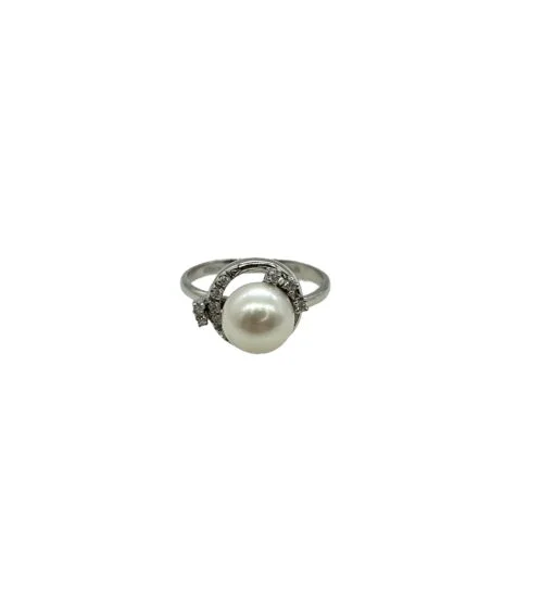 anello perla oro bianco de stefano gioielli