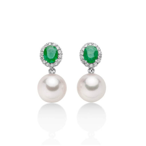 orecchini smeraldo perla Miluna