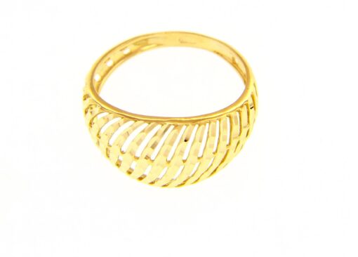 anello zigrinato effetto diamantato oro giallo