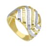 anello zigrinato oro bianco e giallo