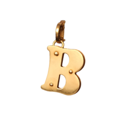 Ciondolo lettera B doppia in oro giallo 18k