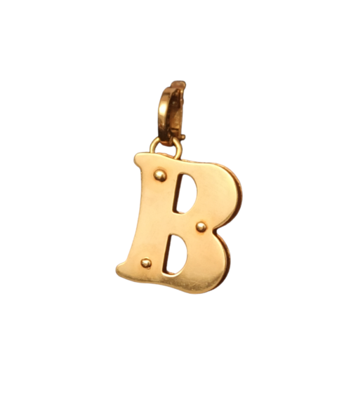 Ciondolo lettera B doppia in oro giallo 18k