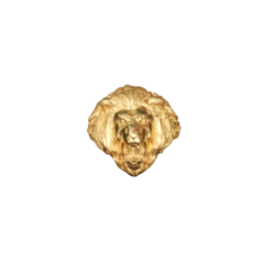 Anello chevalier con testa di leone in oro giallo 18k