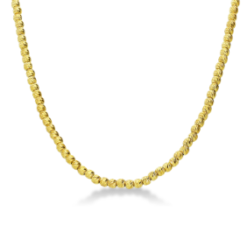 Collana con sfere diamantate in oro giallo 18k