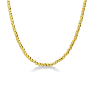 Collana con sfere diamantate in oro giallo 18k